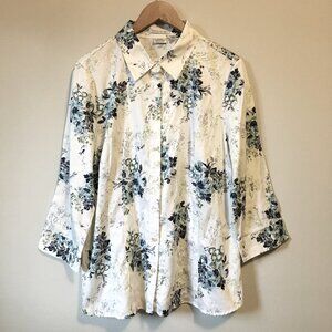 NWT Van Heusen Floral 100% Cotton Button Down Dress Shirt
